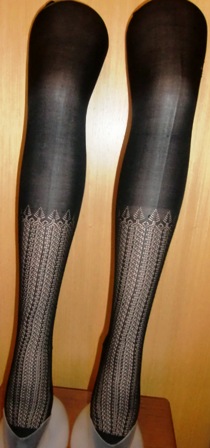 xxM271M Early 1900 silk lace Stockings Black